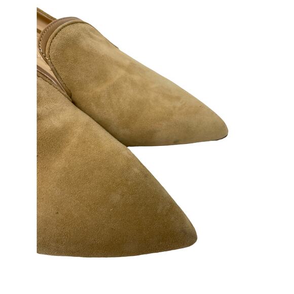 B Brian Atwood Pumps Womens 10 Karina Heels Tan Suede Embellished Pointed Toe - Picture 2 of 12